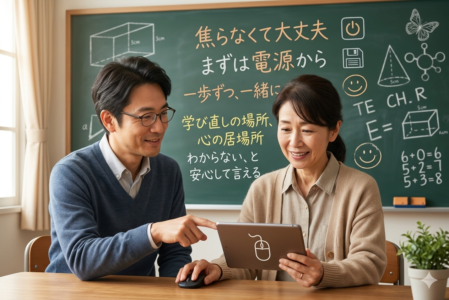 4席のみの落ち着いた雰囲気のパソコン教室の室内風景